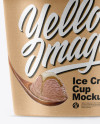 Two Kraft Ice Cream Cups Mockup