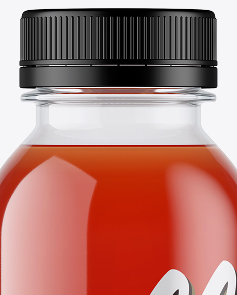 Clear PET Tomato Juice Bottle Mockup