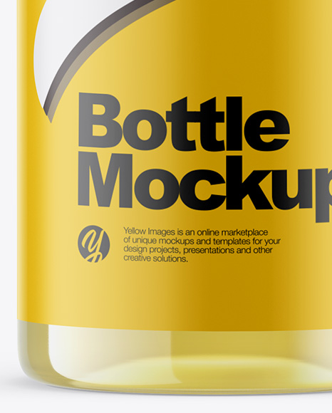 Clear PET Grape Juice Bottle Mockup