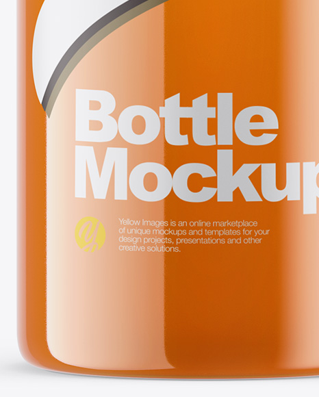 Clear PET Carrot Juice Bottle Mockup