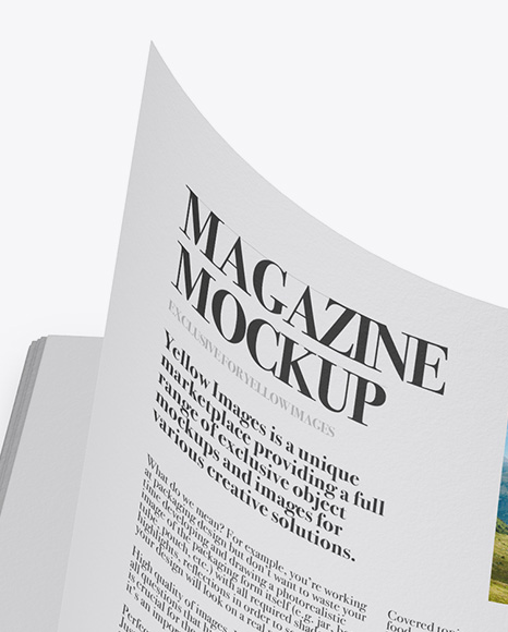 Opened Textured Magazine Mockup