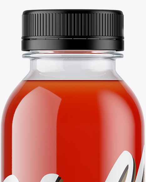 Clear PET Tomato Juice Bottle Mockup