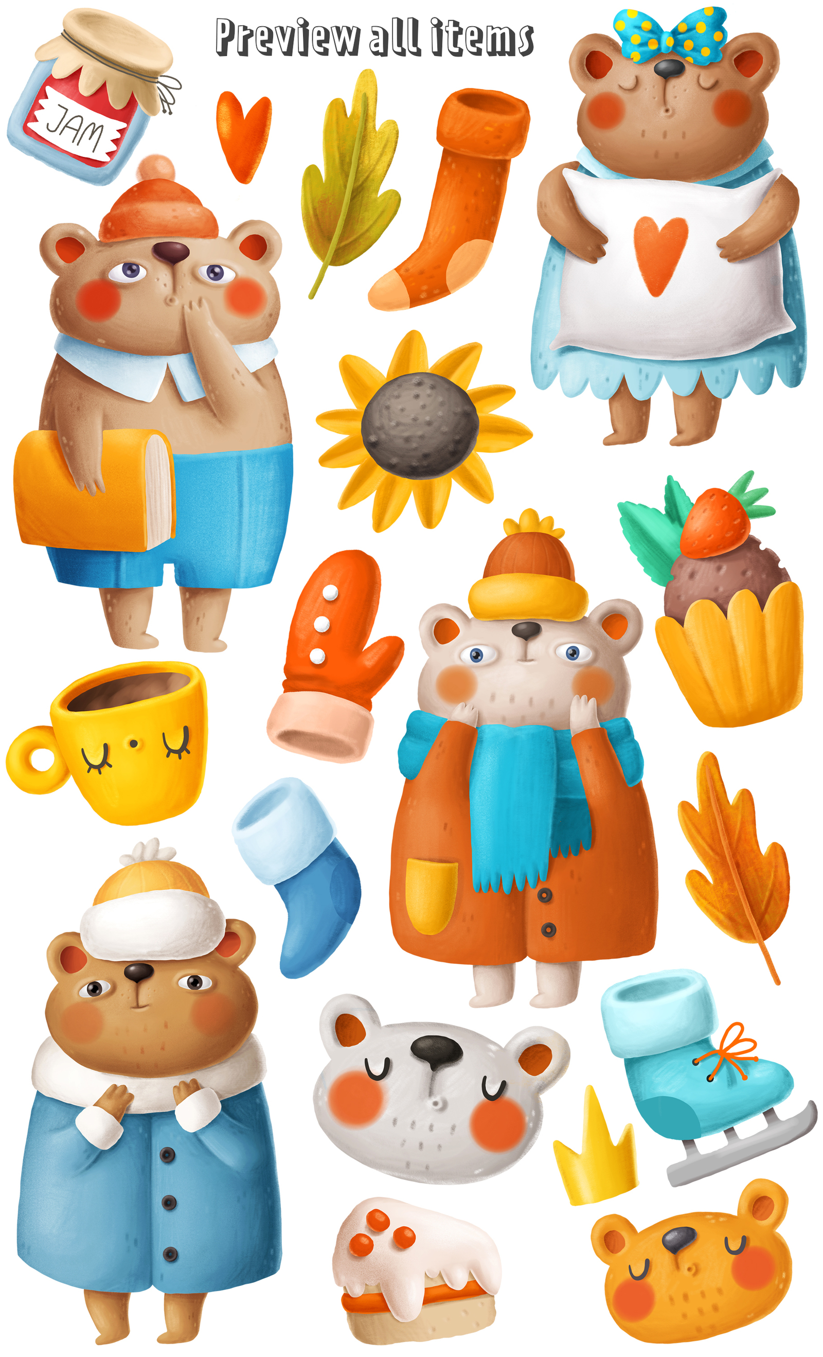 Collection of cute bears Collection of cute bears