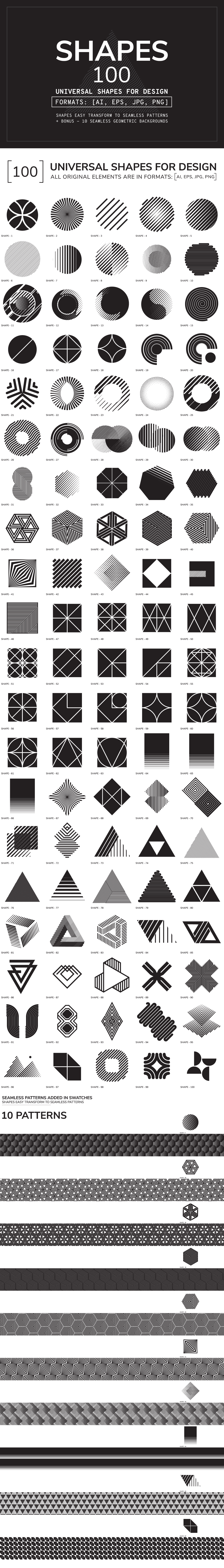 100 Geometric Shapes. Part 1