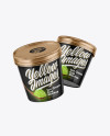 Two Glossy Ice Cream Cups Mockup