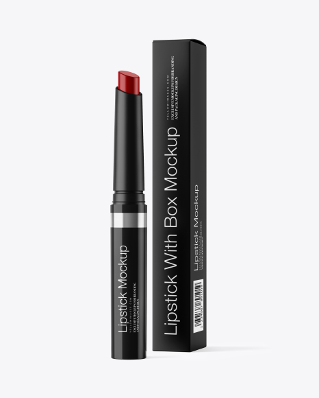 Glossy Lipstick with Box Mockup