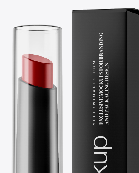 Glossy Lipstick with Box Mockup