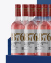 Stand with Rose Wine Bottles Mockup