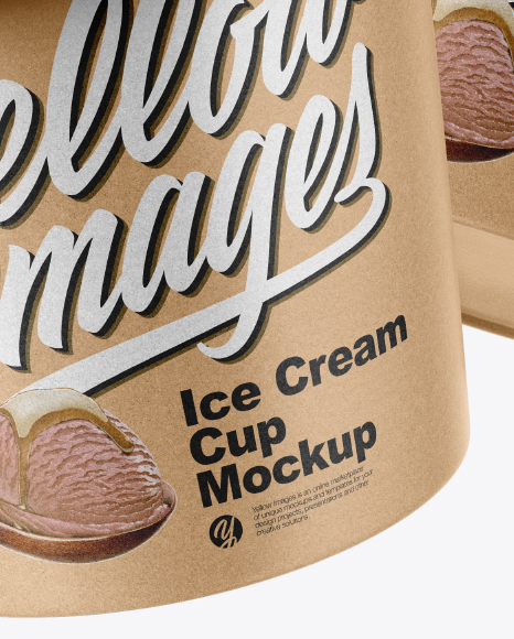 Two Kraft Ice Cream Cups Mockup