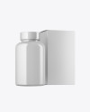 Glossy Bottle w/ Paper Box Mockup