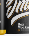 Glossy Bottle w/ Paper Box Mockup