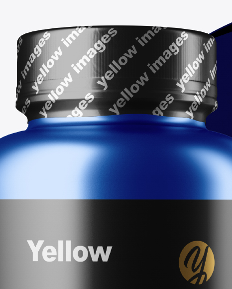 Metallc Bottle w/ Metallic Paper Box Mockup