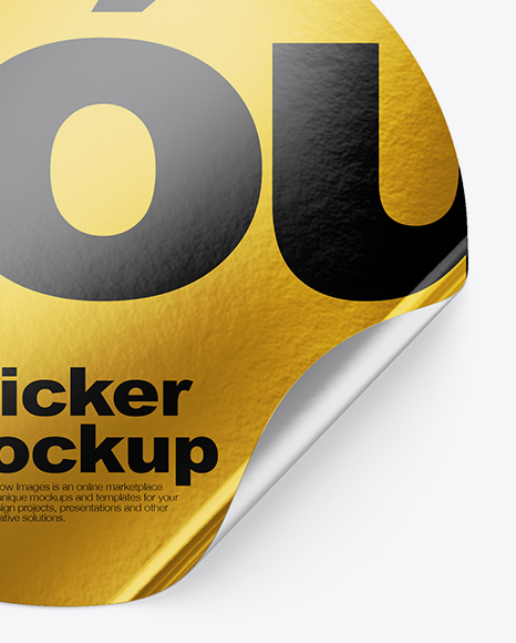 Metallic Round Sticker Mockup