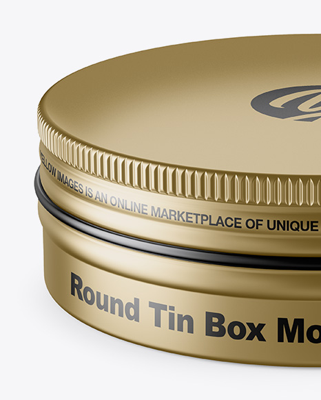 Metallic Round Tin Box Mockup