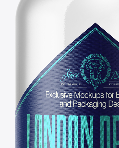 Dry Gin Bottle with Wooden Cap Mockup