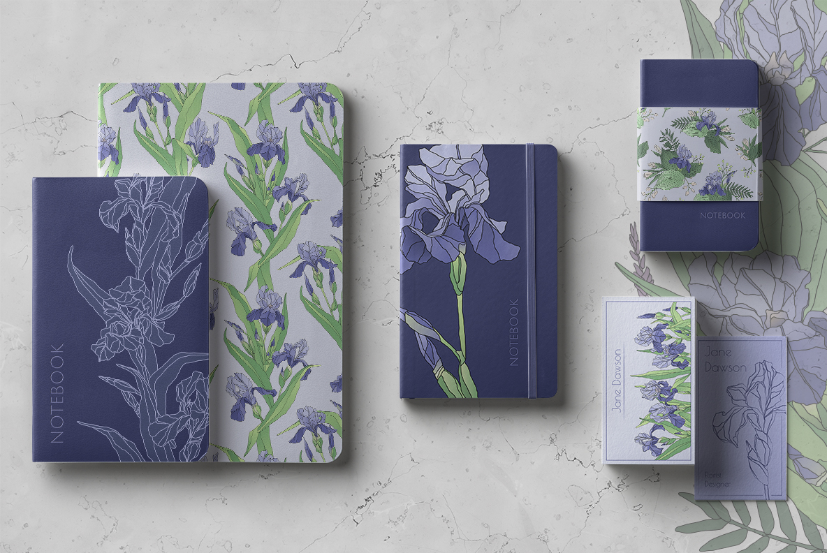 The Iris Bouquet. Set of Floral Elements The Iris Bouquet. Set of Floral Elements