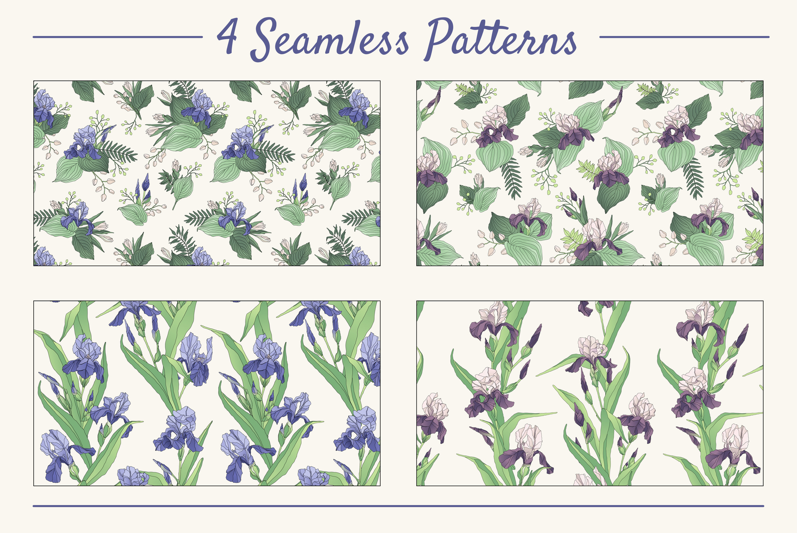 The Iris Bouquet. Set of Floral Elements The Iris Bouquet. Set of Floral Elements