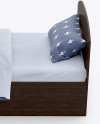 Bed with Cotton Linens Mockup