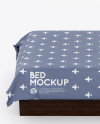 Bed with Cotton Linens Mockup