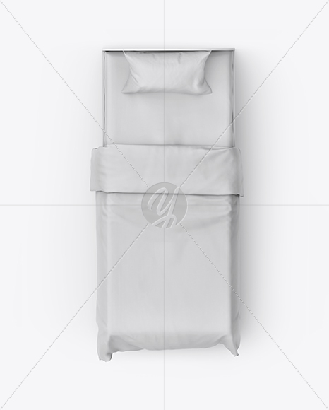 Bed with Silk Linens Mockup