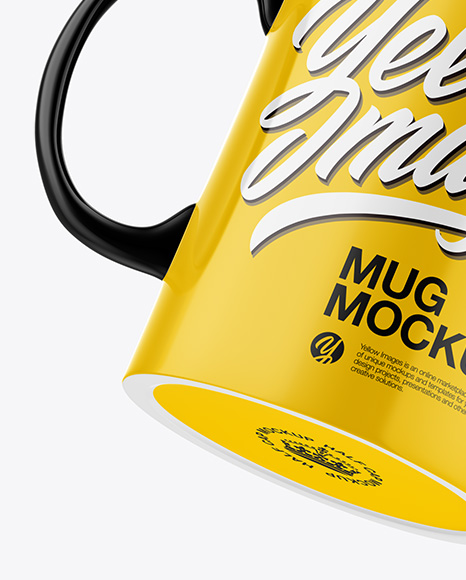 Two Glossy Mugs Mockup