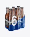 6 Bottles Pack in Film Mockup