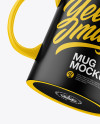 Two Matte Mugs Mockup