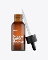 Frosted Amber Glass Dropper Bottle Mockup