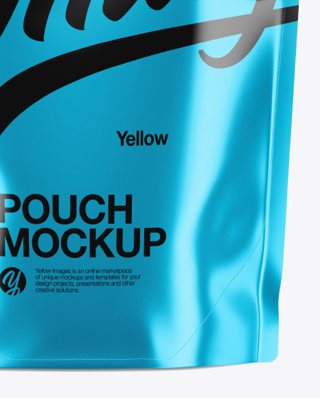 Glossy Metallic Pouch Mockup