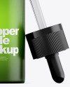 Frosted Green Glass Dropper Bottle Mockup