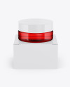 Red Jar w/ Paper Box Mockup