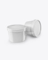 Two Glossy Ice Cream Cups Mockup