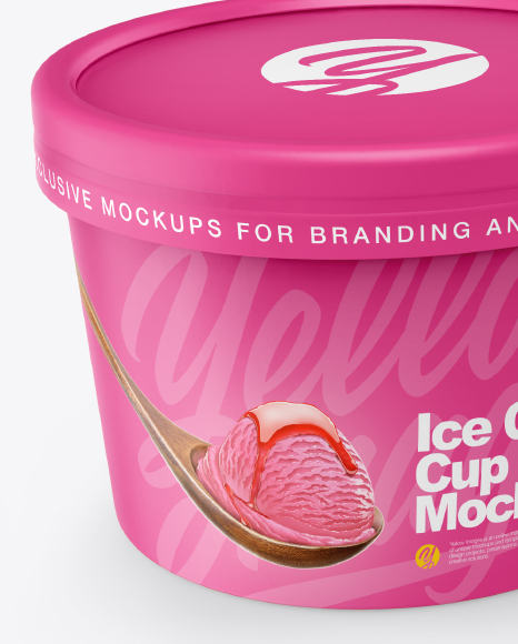 Two Matte Ice Cream Cups Mockup