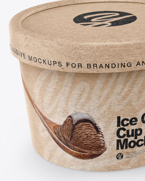 Two Kraft Ice Cream Cups Mockup