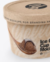 Two Kraft Ice Cream Cups Mockup