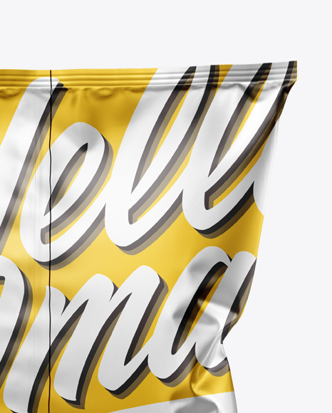 Matte Metallic Snack Package Mockup