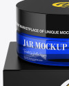 Blue Jar w/ Paper Box Mockup