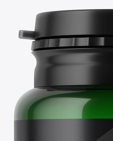 Green Pills Bottle Mockup