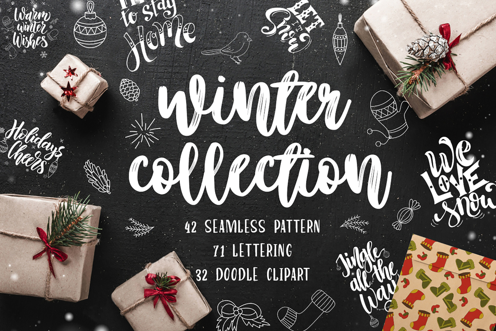 Winter Collection-Lettering+Clipart