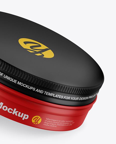 Two Matte Round Tin Boxes Mockup