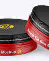 Two Matte Round Tin Boxes Mockup