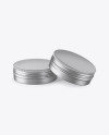 Two Metallic Round Tin Boxes Mockup