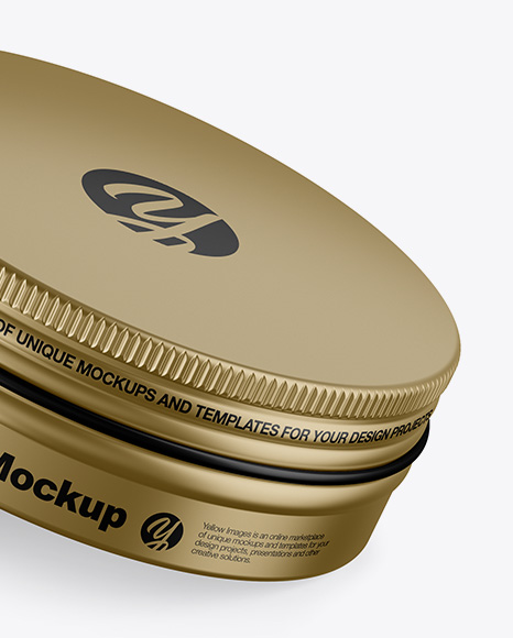 Two Metallic Round Tin Boxes Mockup