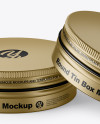 Two Metallic Round Tin Boxes Mockup