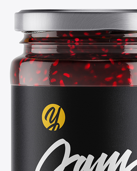 Clear Glass Jar w/ Jam Mockup