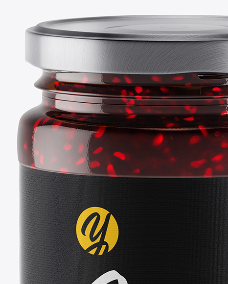 Clear Glass Jar w/ Jam Mockup