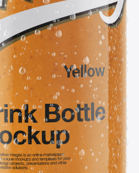 Bottle w/Condensation in Shrink Sleeve Mockup