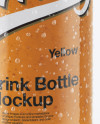 Bottle w/Condensation in Shrink Sleeve Mockup