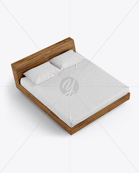 Wooden Double Bed Mockup