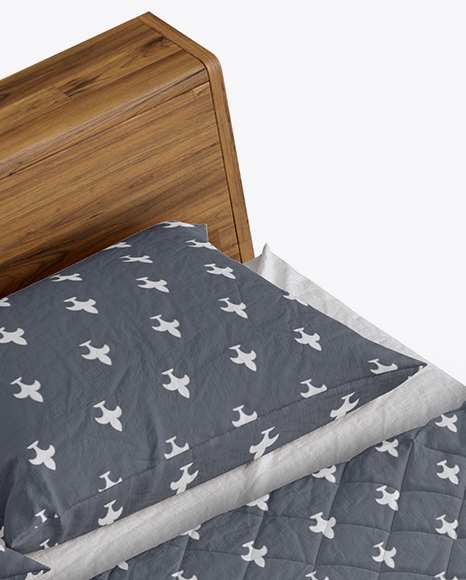 Wooden Double Bed Mockup